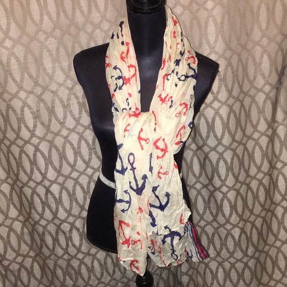 NEW Nautical Anchor Print scarf - Picture 5 of 5